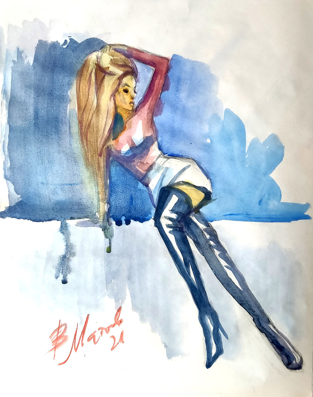 Watercolor sketches-35x50 cm